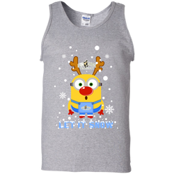 Minion Calpoly Mustangs Ugly Christmas Sweaters Let It Snow Tank Top - The White Eagles