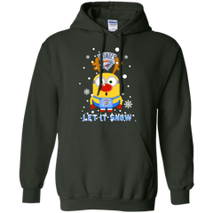 Minion Oklahoma City Thunder Ugly Christmas Sweaters Let It Snow Hoodie - The White Eagles