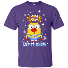Minion Los Angeles Lakers Ugly Christmas Sweaters Let It Snow Cotton T-Shirt - The White Eagles