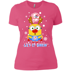 Minion New York Yankees  Ugly Christmas Sweaters Let It Snow Ladies' Shirt - The White Eagles