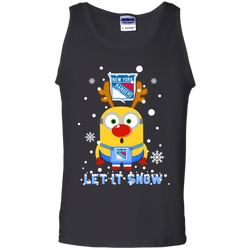 Minion New York Rangers Ugly Christmas Sweaters Let It Snow Tank Top - The White Eagles