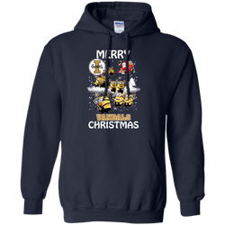 Idaho Vandals Ugly Christmas Sweaters Minions Santa Claus Merry Christmas Hoodie - The White Eagles