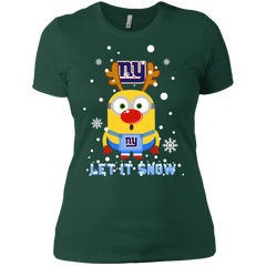 Minion New York Giants Ugly Christmas Sweaters Let It Snow Ladies' Shirt - The White Eagles