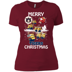 Auburn Tigers T Shirts Minions Santa Claus Merry Christmas Ladies' Shirt - The White Eagles