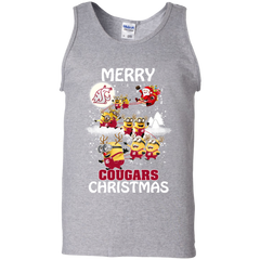 Washington State Cougars Ugly Christmas Sweaters Minions Santa Claus Merry Christmas Tank Top - The White Eagles