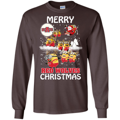 Arkansas State Red Wolves Ugly Christmas Sweaters Minions Santa Claus Merry Christmas LS Cotton T-Shirt - The White Eagles