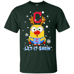 Minion Cleveland Indians  Ugly Christmas Sweaters Let It Snow Cotton T-Shirt - The White Eagles