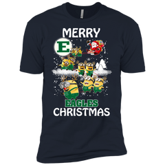 Eastern Michigan Eagles Ugly Christmas Sweaters Minions Santa Claus Merry Christmas Men's Sleeve Shirt - The White Eagles