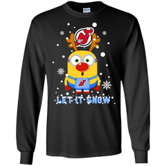 Minion New Jersey Devils Ugly Christmas Sweaters Let It Snow LS Cotton T-Shirt - The White Eagles