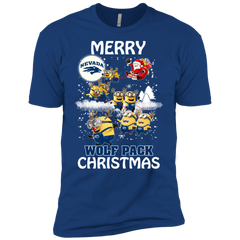 Nevada Wolf Pack Ugly Christmas Sweaters Minions Santa Claus Merry Christmas Men's Sleeve Shirt - The White Eagles