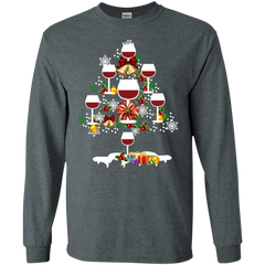 Christmas Is Coming Wine Santa Claus Ugly Christmas Sweater LS Cotton T-Shirt - The White Eagles