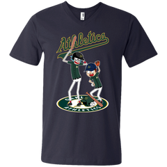Oakland Athletics Baseball Rick And Morty Men's V-Neck T-Shirt - The White Eagles