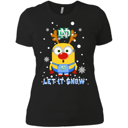 Minion North Dakota Fighting Hawks Ugly Christmas Sweaters Let It Snow Ladies' Shirt - The White Eagles