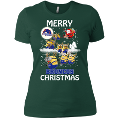 Boise State Broncos T Shirts Minions Santa Claus Merry Christmas Ladies' Shirt - The White Eagles