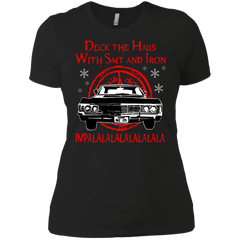 Deck The Halls With Salt And Iron Impala Lalalalalalala Supernatural Ugly Christmas Sweater Ladies' Shirt - The White Eagles