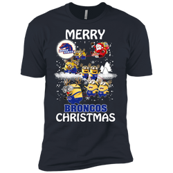 Boise State Broncos Ugly Christmas Sweaters Minions Santa Claus Merry Christmas Men's Sleeve Shirt - The White Eagles