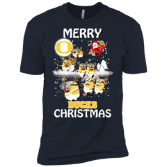 Oregon Ducks Ugly Christmas Sweaters Minions Santa Claus Merry Christmas Men's Sleeve Shirt - The White Eagles
