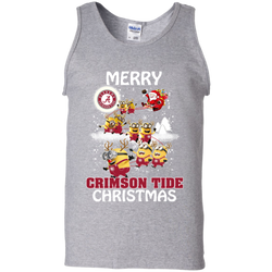 Alabama Crimson Tide T Shirts Minions Santa Claus Merry Christmas Tank Top - The White Eagles