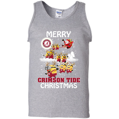 Alabama Crimson Tide T Shirts Minions Santa Claus Merry Christmas Tank Top - The White Eagles