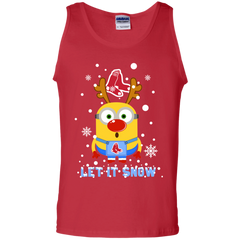 Minion Boston Red Sox  Ugly Christmas Sweaters Let It Snow Tank Top - The White Eagles