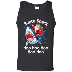 Santa Shark Hoo Hoo Hoo Hoo Hoo Christmas Ugly Christmas Sweater Tank Top - The White Eagles