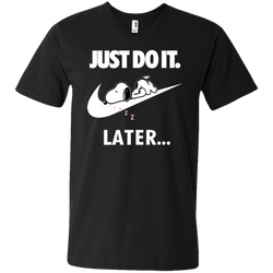 Just Do It The Peanuts Movie Snoopy Nike Logo Men's V-Neck T-Shirt - The White Eagles