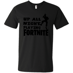 Fortnite Up All Night Playing Fortnite Men's V-Neck T-Shirt - The White Eagles