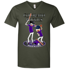 Colorado Rockies Baseball Rick And Morty Men's V-Neck T-Shirt - The White Eagles