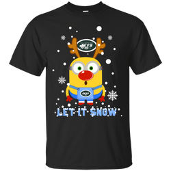Minion New York Jets Ugly Christmas Sweaters Let It Snow Cotton T-Shirt - The White Eagles