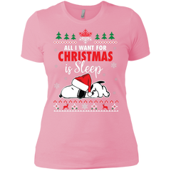 All I Want For Christmas Is Sleep Snoopy The Peanuts Movie Ladies' Shirt - The White Eagles