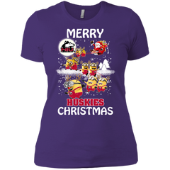 Northern Lllinois Huskies Ugly Christmas Sweaters Minions Santa Claus Merry Christmas Ladies' Shirt - The White Eagles