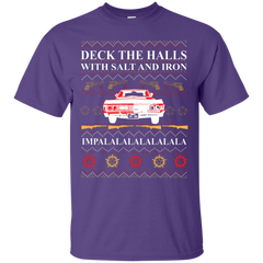 Deck The Halls With Salt And Iron Ugly Christmas Sweater Cotton T-Shirt - The White Eagles
