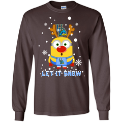 Minion Delaware Fightin_ Blue Hens Ugly Christmas Sweaters Let It Snow LS Cotton T-Shirt - The White Eagles