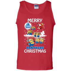 Georgia State Panthers Ugly Christmas Sweaters Minions Santa Claus Merry Christmas Tank Top - The White Eagles