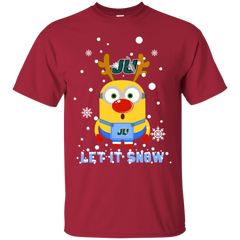 Minion Jacksonville Dolphins Ugly Christmas Sweaters Let It Snow Cotton T-Shirt - The White Eagles