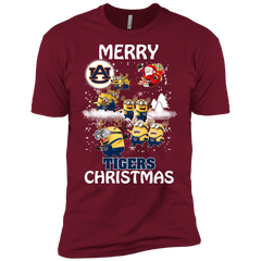 Auburn Tigers Ugly Christmas Sweaters Minions Santa Claus Merry Christmas Men's Sleeve Shirt - The White Eagles