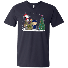 New York Giants Snoopy The Peanuts Ugly Christmas Sweater  Super Bowl Men's V-Neck T-Shirt - The White Eagles