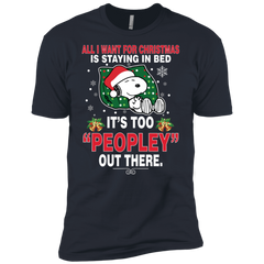 I Want For Christmas Is Staying In Bed Snoopy The Peanuts Movie Men's Sleeve Shirt - The White Eagles