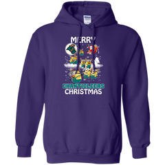 Coastal Carolina Chanticleers Ugly Christmas Sweaters Minions Santa Claus Merry Christmas Hoodie - The White Eagles