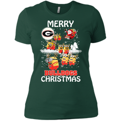 Georgia Bulldogs Ugly Christmas Sweaters Minions Santa Claus Merry Christmas Ladies' Shirt - The White Eagles
