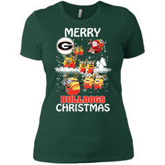 Georgia Bulldogs Ugly Christmas Sweaters Minions Santa Claus Merry Christmas Ladies' Shirt - The White Eagles
