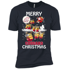 Washington State Cougars Ugly Christmas Sweaters Minions Santa Claus Merry Christmas Men's Sleeve Shirt - The White Eagles