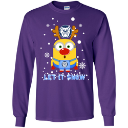 Minion Butler Bulldogs Ugly Christmas Sweaters Let It Snow LS Cotton T-Shirt - The White Eagles