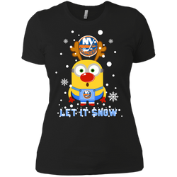 Minion New York Islanders Ugly Christmas Sweaters Let It Snow Ladies' Shirt - The White Eagles