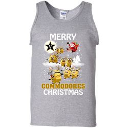 Vanderbilt Commodores Ugly Christmas Sweaters Minions Santa Claus Merry Christmas Tank Top - The White Eagles