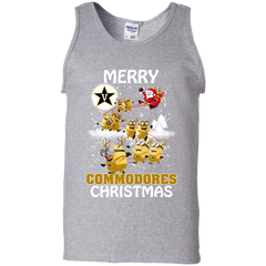 Vanderbilt Commodores Ugly Christmas Sweaters Minions Santa Claus Merry Christmas Tank Top - The White Eagles
