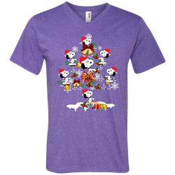 Christmas Is Coming Snoopy The Peanuts Movies Santa Claus Ugly Christmas Sweater Men's V-Neck T-Shirt - The White Eagles