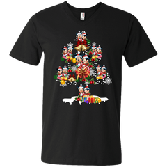 Christmas Is Coming Mickey Mouse Santa Claus Ugly Christmas Sweater Men's V-Neck T-Shirt - The White Eagles