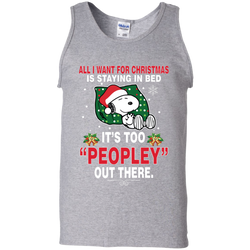 I Want For Christmas Is Staying In Bed Snoopy The Peanuts Movie Tank Top - The White Eagles