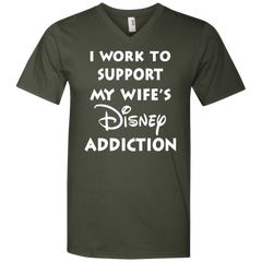 I Work To Support My Wife's Disney Addiction - Disney Shirt Men's V-Neck T-Shirt - The White Eagles